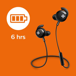 PHILIPS SHB4305BK BASS+ BLUETOOTH EARPHONES WITH MIC - BLACK [ACCESSORIES]